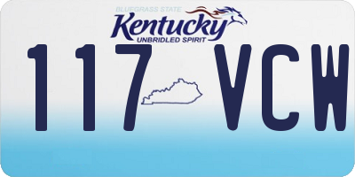 KY license plate 117VCW