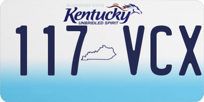 KY license plate 117VCX