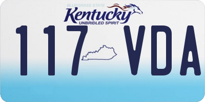 KY license plate 117VDA