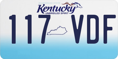 KY license plate 117VDF