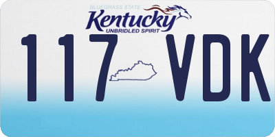 KY license plate 117VDK