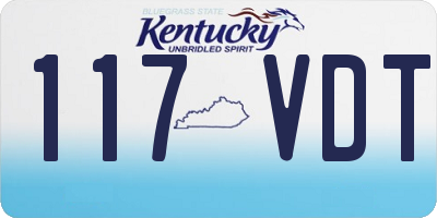 KY license plate 117VDT