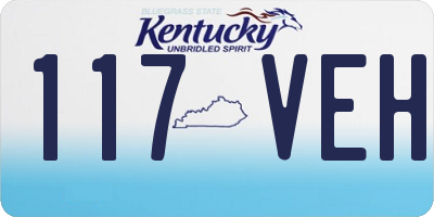 KY license plate 117VEH