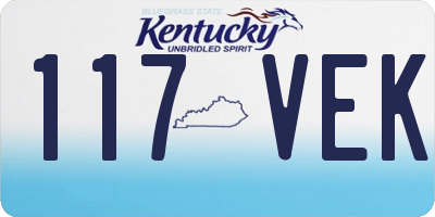 KY license plate 117VEK