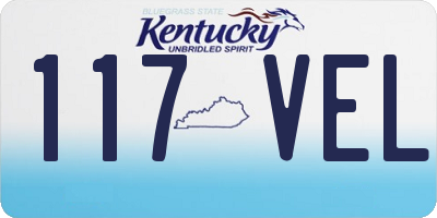 KY license plate 117VEL