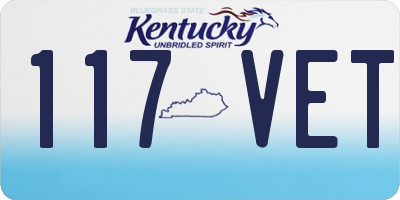 KY license plate 117VET