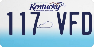 KY license plate 117VFD