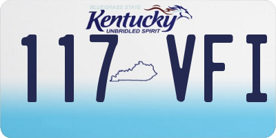 KY license plate 117VFI