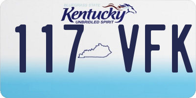 KY license plate 117VFK