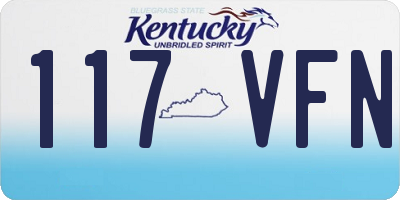 KY license plate 117VFN