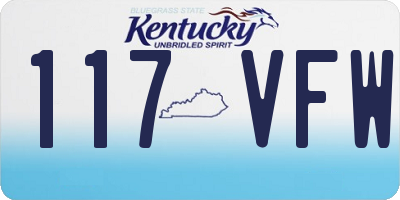 KY license plate 117VFW