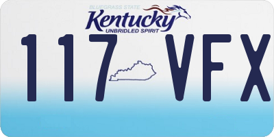KY license plate 117VFX