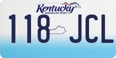 KY license plate 118JCL