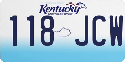 KY license plate 118JCW