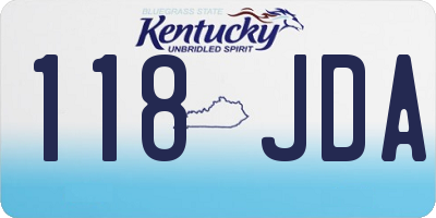KY license plate 118JDA