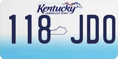 KY license plate 118JDO