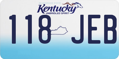 KY license plate 118JEB