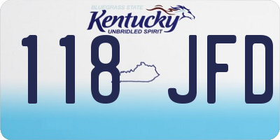 KY license plate 118JFD