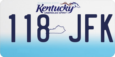 KY license plate 118JFK
