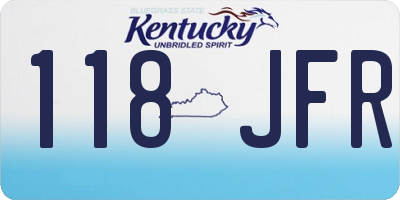 KY license plate 118JFR
