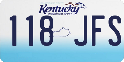 KY license plate 118JFS