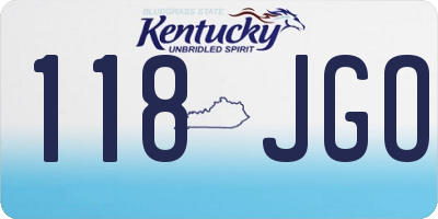 KY license plate 118JGO