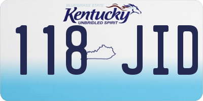 KY license plate 118JID