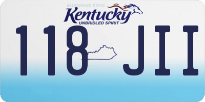 KY license plate 118JII