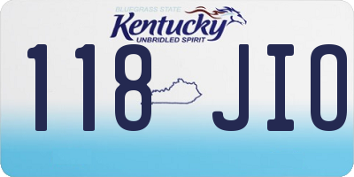KY license plate 118JIO