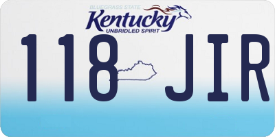 KY license plate 118JIR