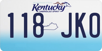 KY license plate 118JKO