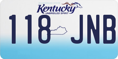 KY license plate 118JNB