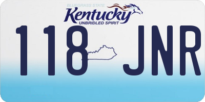 KY license plate 118JNR