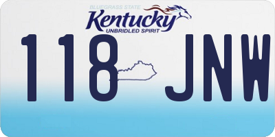 KY license plate 118JNW