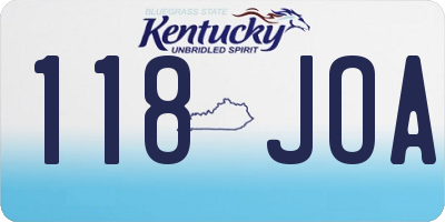 KY license plate 118JOA