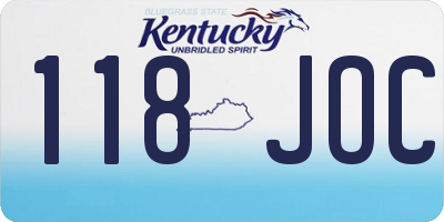 KY license plate 118JOC