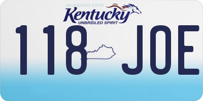 KY license plate 118JOE