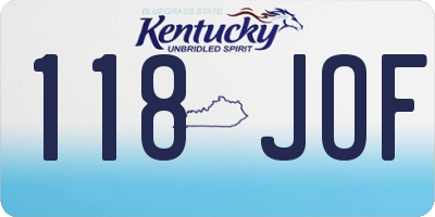 KY license plate 118JOF
