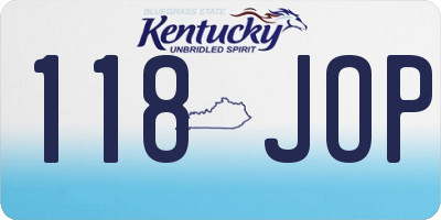 KY license plate 118JOP