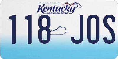 KY license plate 118JOS