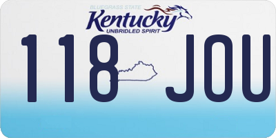 KY license plate 118JOU