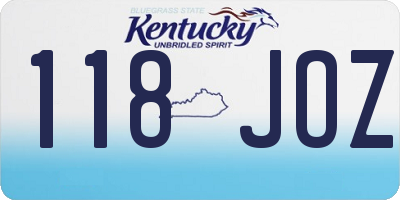 KY license plate 118JOZ