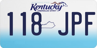 KY license plate 118JPF
