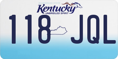 KY license plate 118JQL