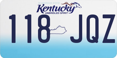KY license plate 118JQZ