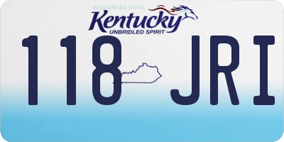 KY license plate 118JRI