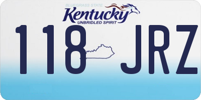 KY license plate 118JRZ