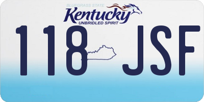 KY license plate 118JSF