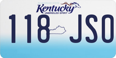 KY license plate 118JSO