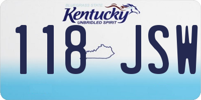 KY license plate 118JSW